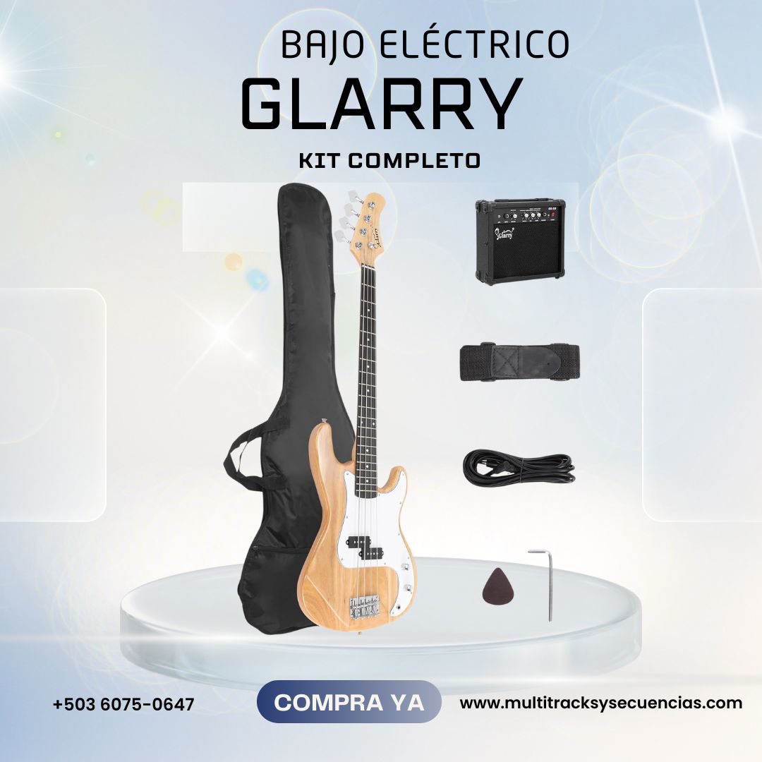 Kit Completo de Bajo Eléctrico para Principiantes – GLARRY