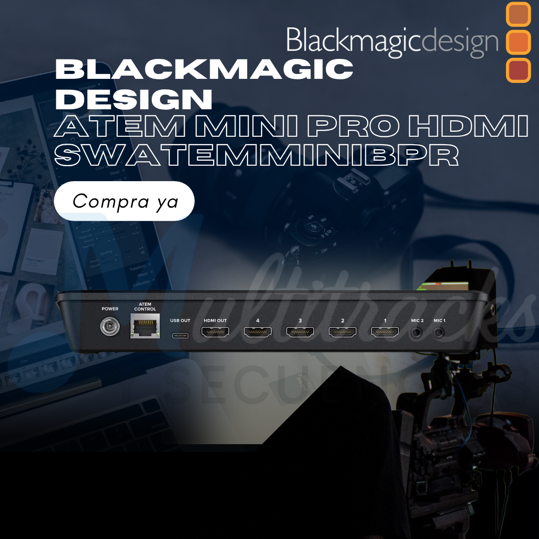 Conmutador de transmisión en vivo ATEM Mini Pro HDMI – Blackmagic Design (SWATEMMINIBPR)