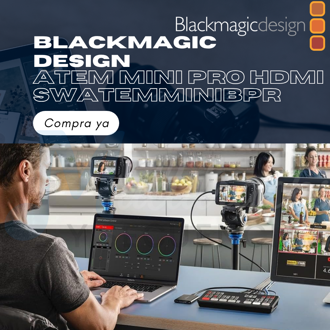 Conmutador de transmisión en vivo ATEM Mini Pro HDMI – Blackmagic Design (SWATEMMINIBPR)