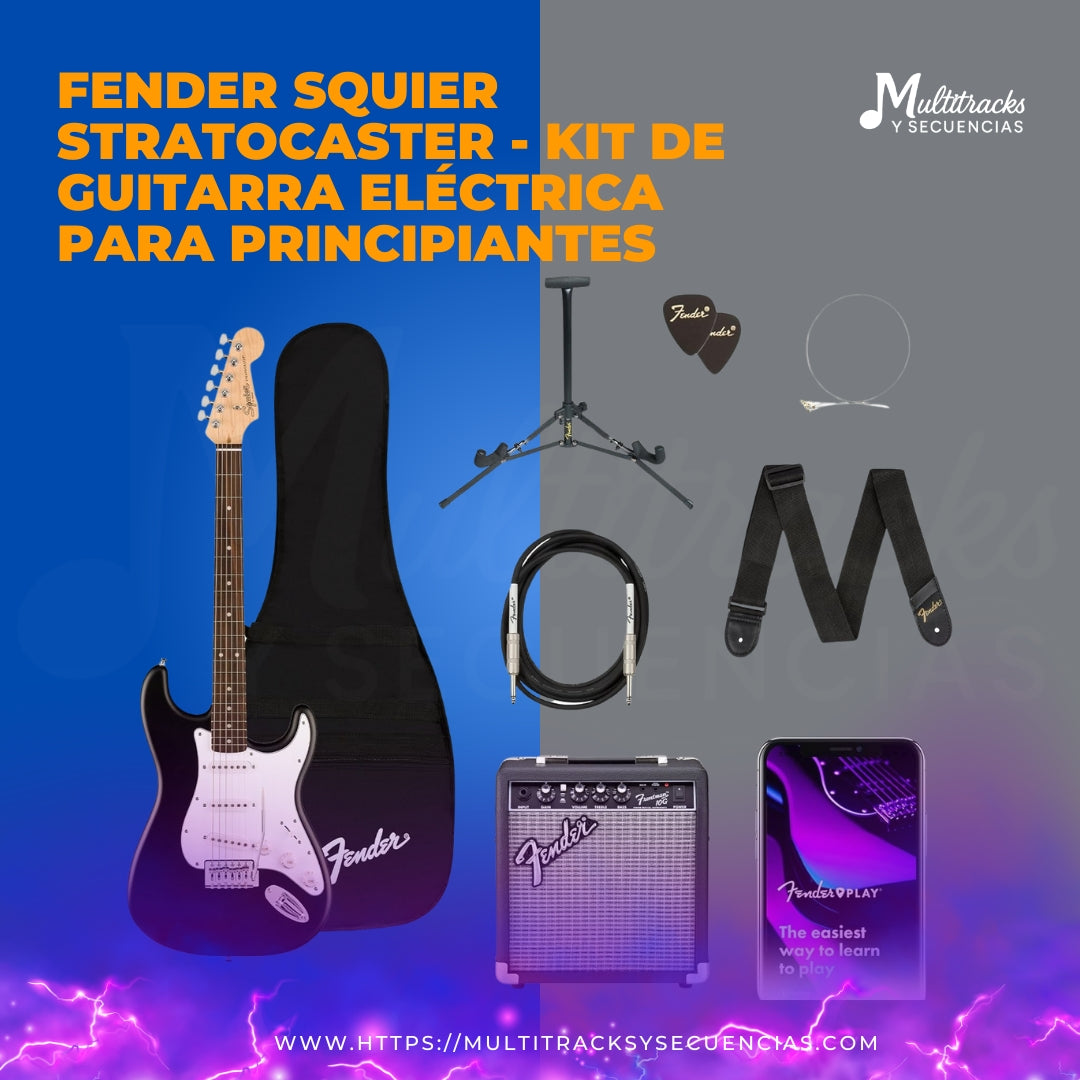 Fender Squier Stratocaster - Kit de Guitarra Eléctrica para Principiantes
