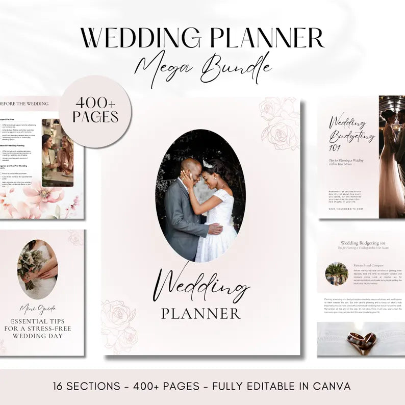 Paquete de Plantillas Canva para Bodas con Derechos de Reventa PLR y MRR