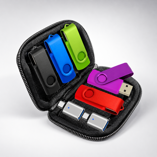 Paquete de 5 Memorias USB de 64GB con 2 Adaptadores USB-C