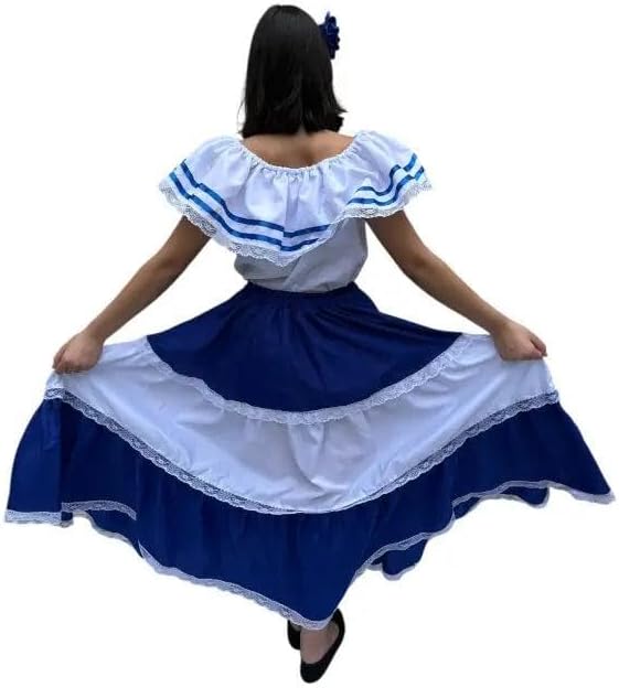 Vestido tradicional salvadoreño de fiesta para mujer