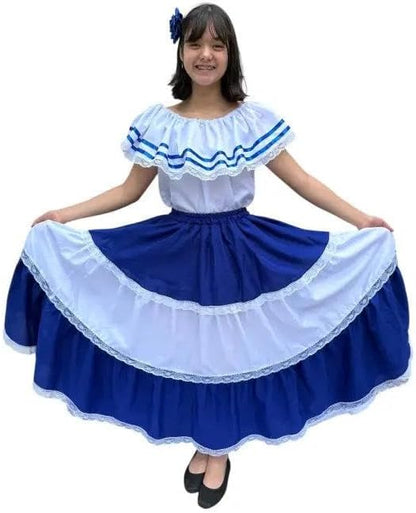 Vestido tradicional salvadoreño de fiesta para mujer