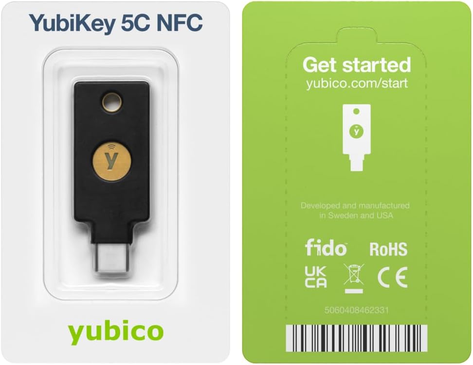 Yubico YubiKey 5C NFC - Clave de Seguridad 2FA USB-C/NFC