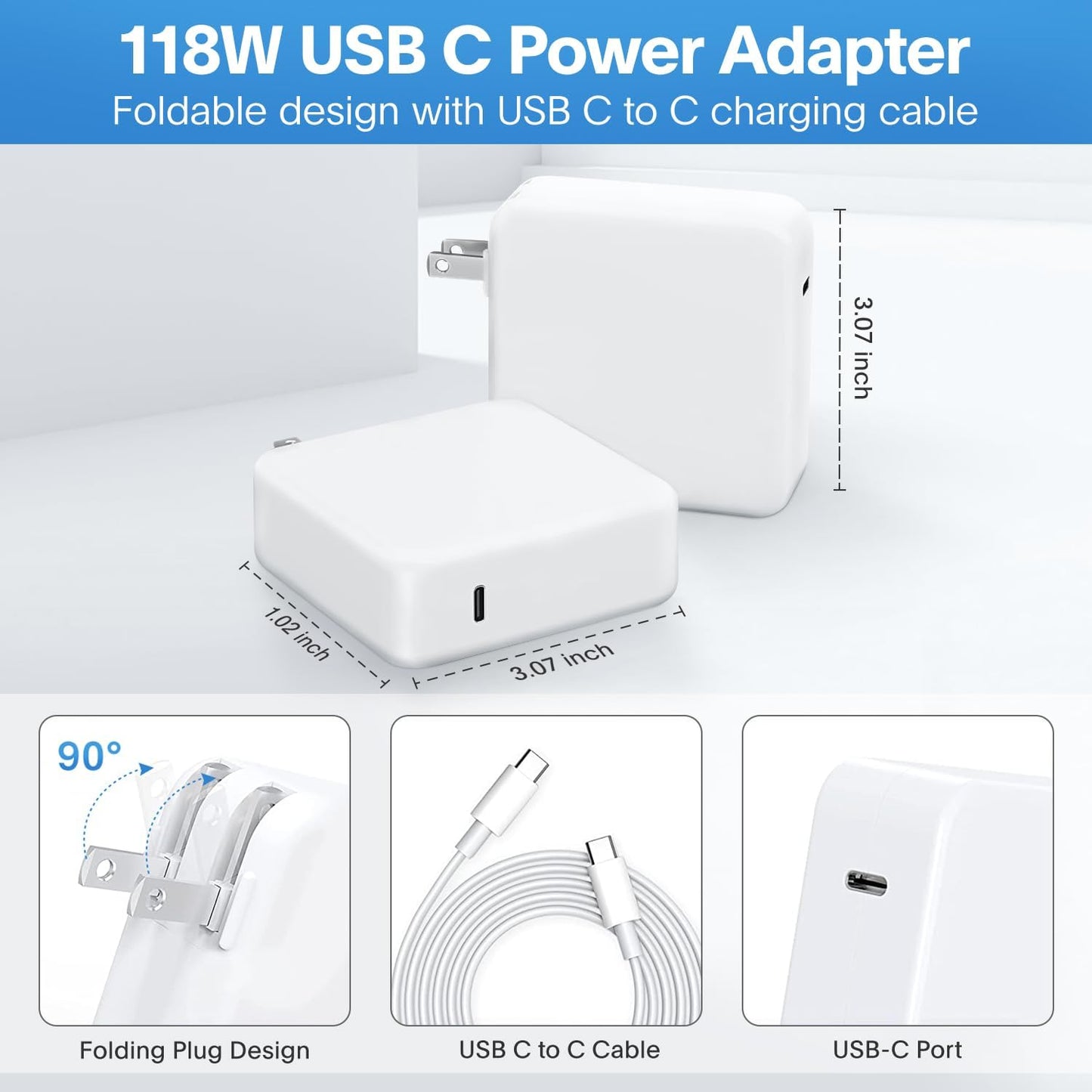 Cargador USB-C 118W para MacBook Pro/Air