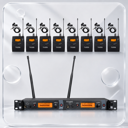 Sistema de Monitor Inalámbrico In-Ear con 8 Bodypacks
