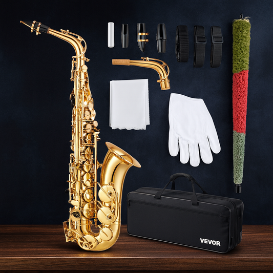 Saxofón Alto VEVOR Eb en Latón Dorado