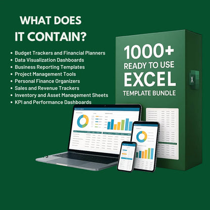 Pack de 1000+ Plantillas de Excel – Finanzas, Negocios y Productividad
