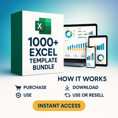 Pack de 1000+ Plantillas de Excel – Finanzas, Negocios y Productividad