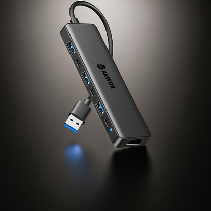 Adaptador USB 3.0 a HDMI 1080P | Hub USB-A y USB-C | Extensor de Monitor